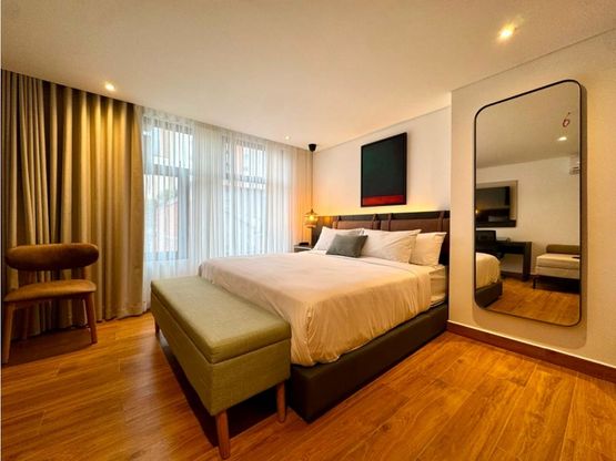 apartamento de lujo, elegancia, balcón, AIRBNB Laureles, rentas cortas, inversión.